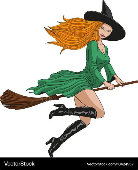 Sexy witch om broom